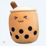 Peluche coussin doux Bubble tea marron cocooning