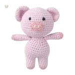 Peluche crochet cochon rose