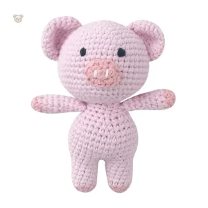 Peluche crochet cochon rose