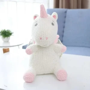 Peluche crochet licorne blanche douce et mignonne