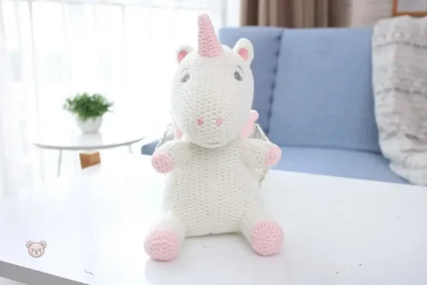 peluche-crochet-licorne-blanche-1 Peluche crochet licorne blanche douce et mignonne