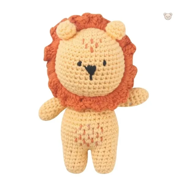 peluche-crochet-lion-a-la-criniere-orange-1 Peluche crochet lion avec crinière orange