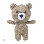 Peluche crochet ours marron doux et câlin