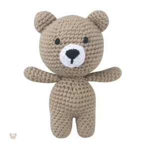 Peluche crochet ours marron doux et câlin