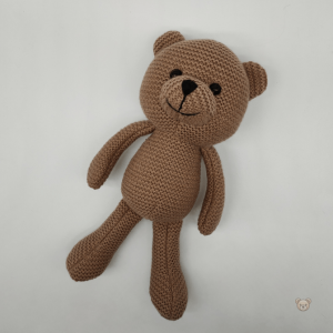 Peluche crochet ourson marron et blanc