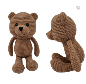 Ourson en peluche crochet avec motifs marron et blanc