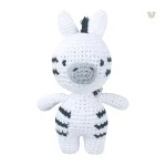 Peluche zèbre en crochet noir et blanc