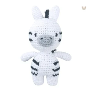 Peluche zèbre en crochet noir et blanc
