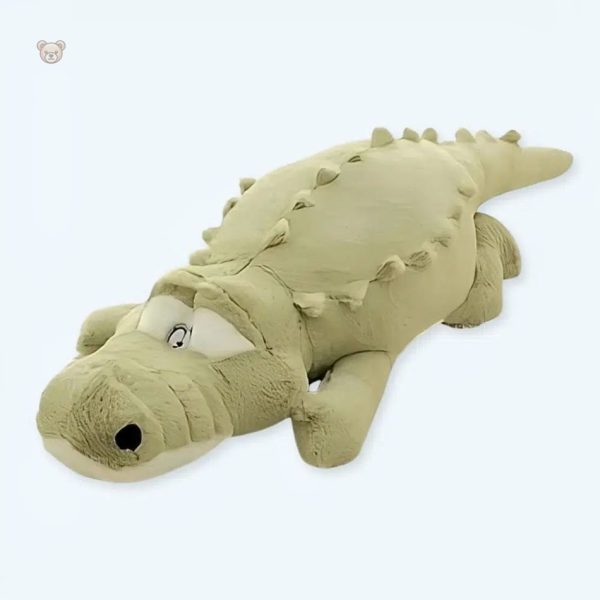 peluche-crocodile-oreiller-vert-doux-calin-enfant-1 Peluche crocodile vert doux pour câlins d'enfant