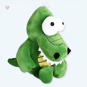 Peluche crocodile vert moelleux pour enfants, jouet amusant