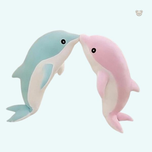 Peluche dauphin doux bleu pour câlins d'enfants