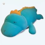 Peluche dinosaure bleu douce pour câlins d'enfant