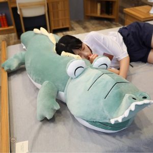 Peluche enfant douce, motif dinosaure bleu fantastique
