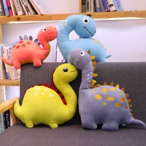 Doudou dinosaure bleu rigolo, parfait pour les petits
