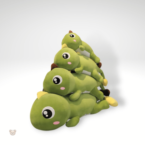 Peluche de dinosaure aux grands yeux expressifs