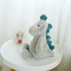 Peluche dinosaure bleu et gris