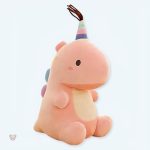 Peluche dinosaure douce avec queue arc-en-ciel