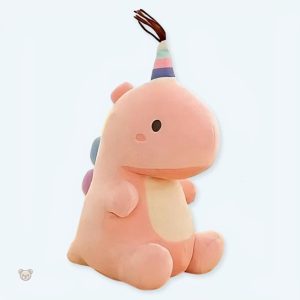 Peluche dinosaure douce avec queue arc-en-ciel