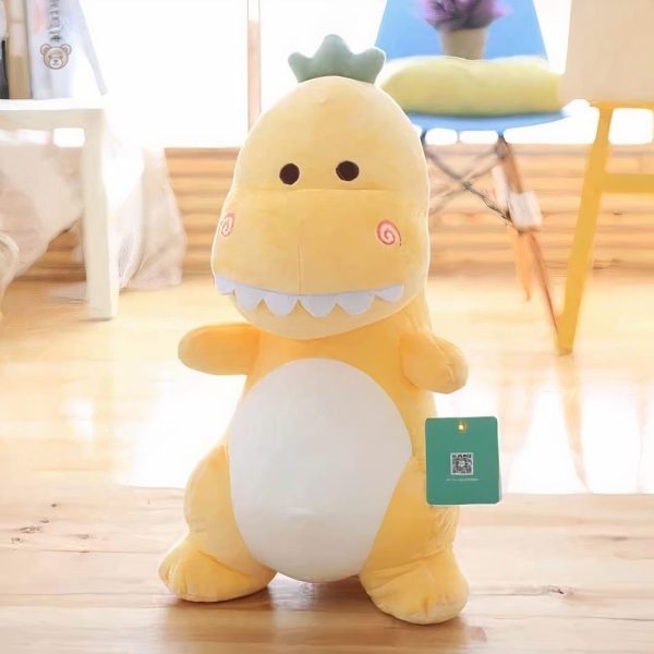 Doudou dinosaure rigolo en peluche verte pour câlins