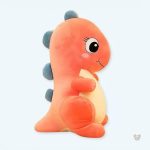 Peluche dinosaure rose bébé aux grands yeux