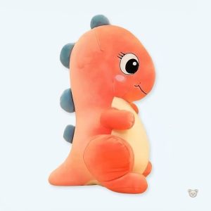 Peluche dinosaure rose bébé aux grands yeux