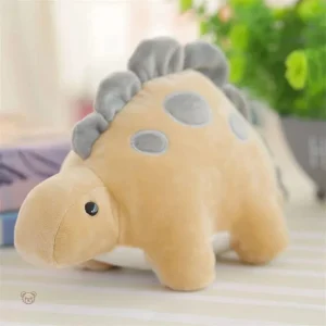 Peluche dinosaure stégosaure brun douce et câline