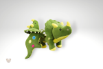 Peluche triceratops colorée, douce et amusante