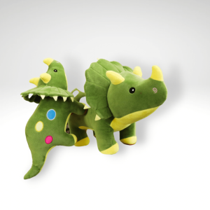 Peluche triceratops colorée, douce et amusante