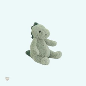 Peluche dinosaure vert douce pour câlins d'enfant