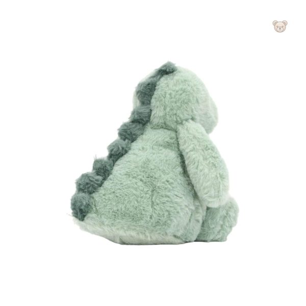 Dinosaure vert en peluche, compagnon de jeu