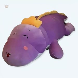 Peluche dinosaure violet douce et câline pour enfants