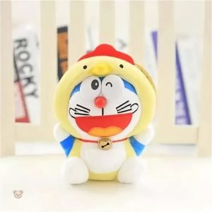 Doraemon câlin déguisé en poule, parfait pour les petits.