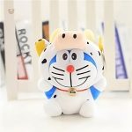 Doraemon en peluche vache, compagnon doux et amusant pour petits