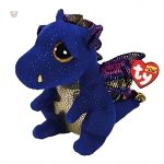 Dragon magique bleu en peluche, parfait pour les câlins d'enfants