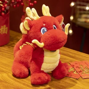 Dragon chinois en peluche, design coloré et ludique