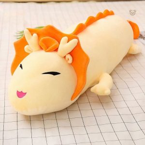 Dragon en velours rouge, peluche fantastique
