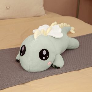 Peluche dragon aux yeux ronds, idéale pour les câlins