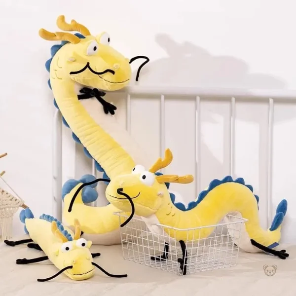 peluche-dragon-jaune-chinois-1 Peluche dragon jaune chinois, doux et coloré