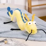 Peluche dragon jaune, jouet en peluche amusant