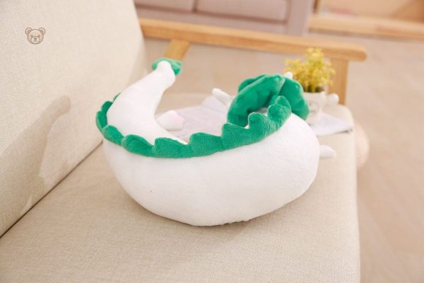 Jouet dragon long, couleur blanche et verte, pour enfants
