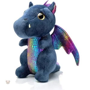Peluche dragon noir avec ventre brillant