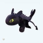 Peluche dragon noir Krokmou douce pour enfants
