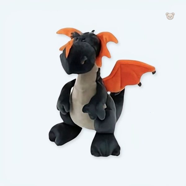 peluche-dragon-noir-velours-magique-enfant-calin-1 Peluche dragon noir en velours pour câlins d'enfants