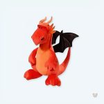 Peluche dragon rouge fantasy douce pour enfants