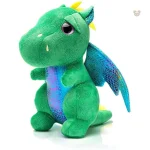 Peluche dragon vert avec ventre brillant