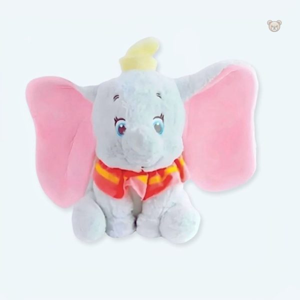 peluche-dumbo-elephant-gris-doux-calin-enfant-1 Peluche Dumbo éléphant gris doux pour câlins d'enfants