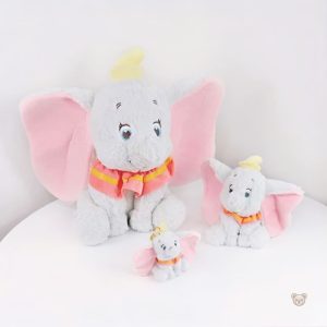 Peluche éléphant gris Dumbo, compagnon câlin idéal
