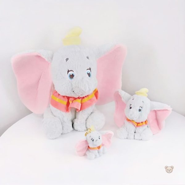 Peluche éléphant gris Dumbo, compagnon câlin idéal