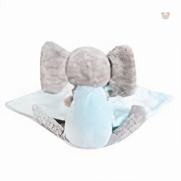 Éléphant en peluche bleu, idéal pour les câlins