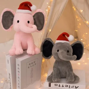 Peluche éléphant de Noël avec trompe tordue